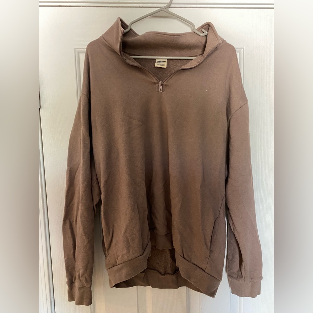PINK light brown zip up size L.